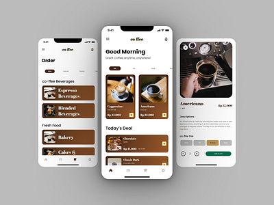 Coffee Order Mobile App coffee design mobile ui