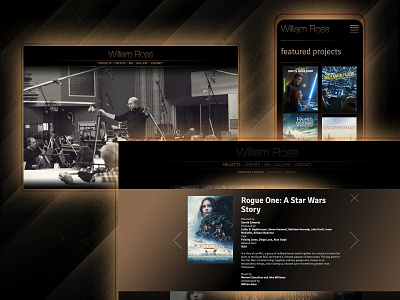 William Ross Website branding color hollywood logo music oscars rock ui ux uxui webdesign webdevelopment website