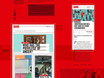 DAME - Amplifying the Impact of a Digital Magazine branding card color design digital illustration journalism magazine music rock shape typogaphy ui ux uxui web webdesign webdevelopment website website design