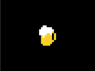 brewcade arcade beer icon flat bold mug fun beer mug brew geek logo nerd pixel pixel art