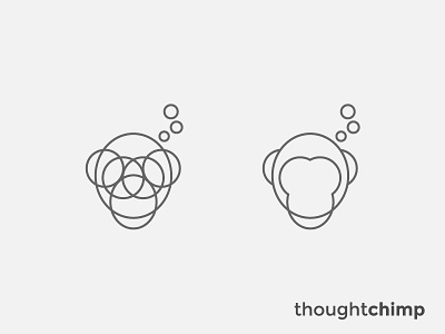 ThoughtChimp chimp circle clever geometric line line art logo mind minimal monkey simple thought