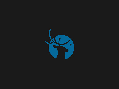 Midnight Deer clever deer logo midnight minimal negative space night north star simple star