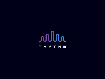 Rhythm bold logo modern rhythm wave