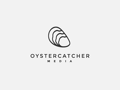 Oystercatcher bold clever line art logo minimal oyster oystercatcher shell simple