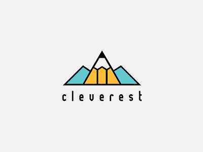Cleverest bold clever logo mountain pencil simple