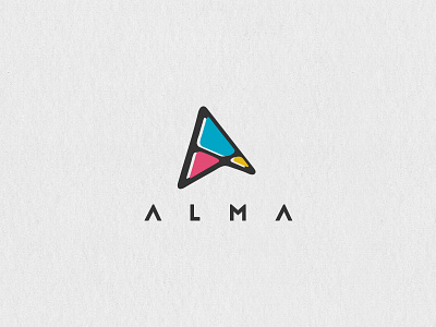 A for Alma (soul) bold clever letter a logo simple