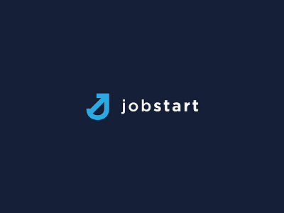 A-Z / J for Jobstart arrow bold clever geometric job jobstart jump letter j logo minimal simple start