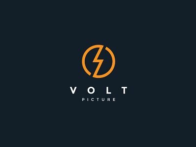 Volt Picture bold lightning logo media minimal pictures simple thunder