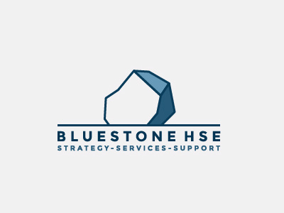 Bluestone blue clean clever logo minimal rock stone support