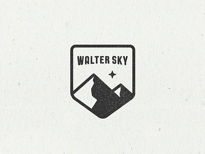 Walter Sky badge clean hipster minimal mountain simple sky star