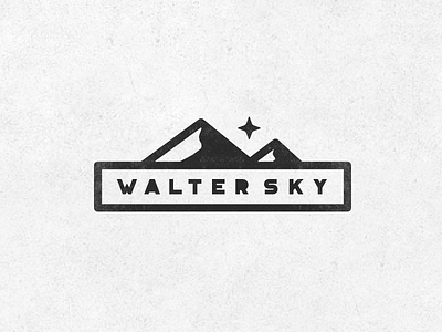 WalterSky1 badge clean hipster minimal mountain moutains outdoor simple sky star