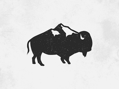 Bison bison buffalo clever logo minimal mountain mountains negative space negative space bison