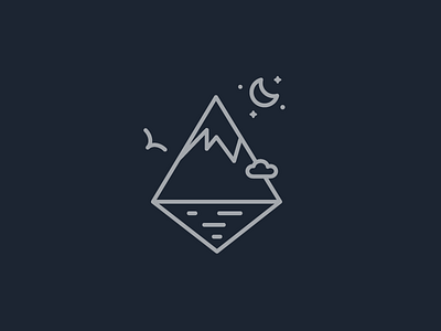 Dreams ver.2 bird clever cloud dream dreams lake line line art logo minimal mountain mountains