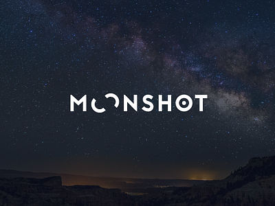 Moonshot clever minimal moon shot wordmark