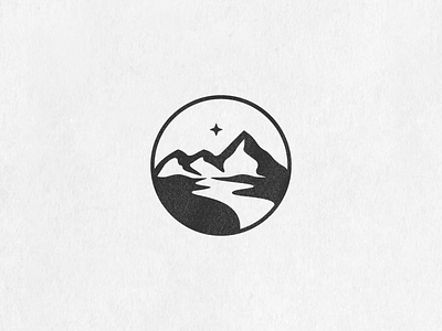 North Star Mountains badge clever minimal mountains negative space north star outdoor simple sky star