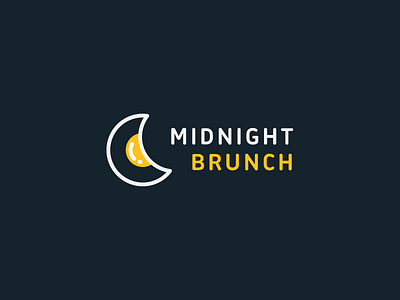 Midnight Brunch bold brunch egg logo midnight minimal moon night simple