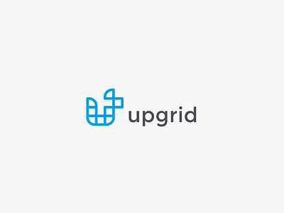 Upgrid art clever geometric grid letter u line line art logo minimal simple up