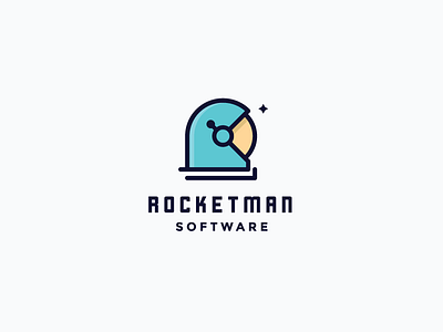 Rocketman Software astronaut clever clever logo cosmonaut cosmos minimal rocket rocket logo space space logo