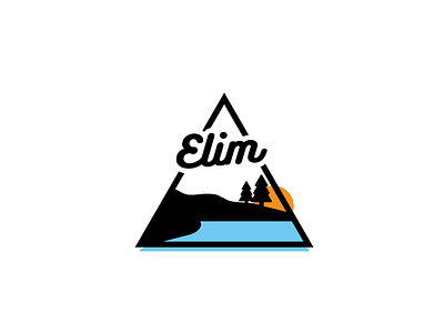 Elim resort bold camp lake logo minimal outdoor pines simple