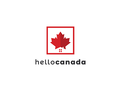 Hello Canada canada clever clever logo home house maple minimal negative space