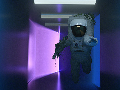 Lost in the Color 3d astronaut light