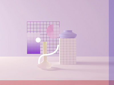 / 3D Lab / 3d c4d grid octane pastel