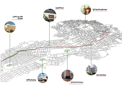 well known buildings in route to Holy shrine