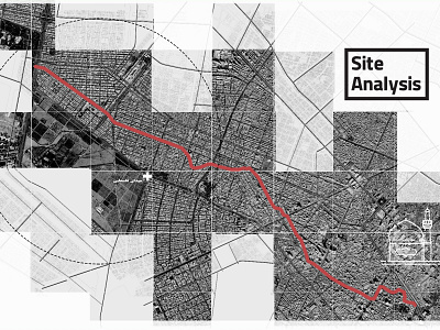 Mashhad site analysis for active travel design graphic design map design