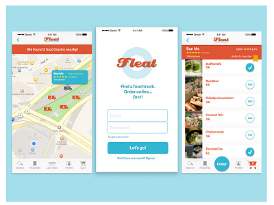 Fleat Food Truck App Concept logo mobile app