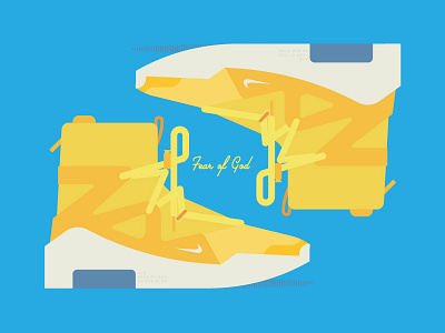 Nike Air Fear of God – #LakeShow Yellow art artwork flat geometric gold illustration illustrator nike shapes sneaker sneakerhead summer vector vibes yellow