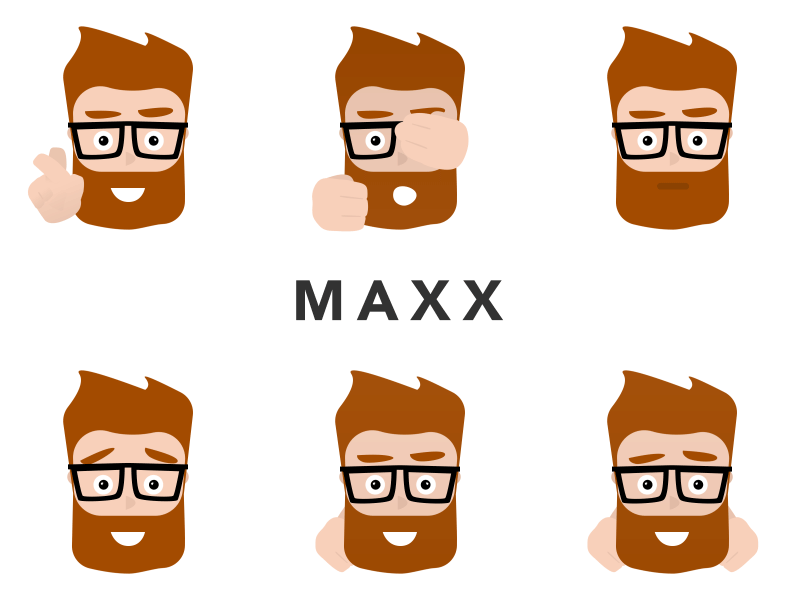 Maxx Chatbot aftereffects animation avatar character vector