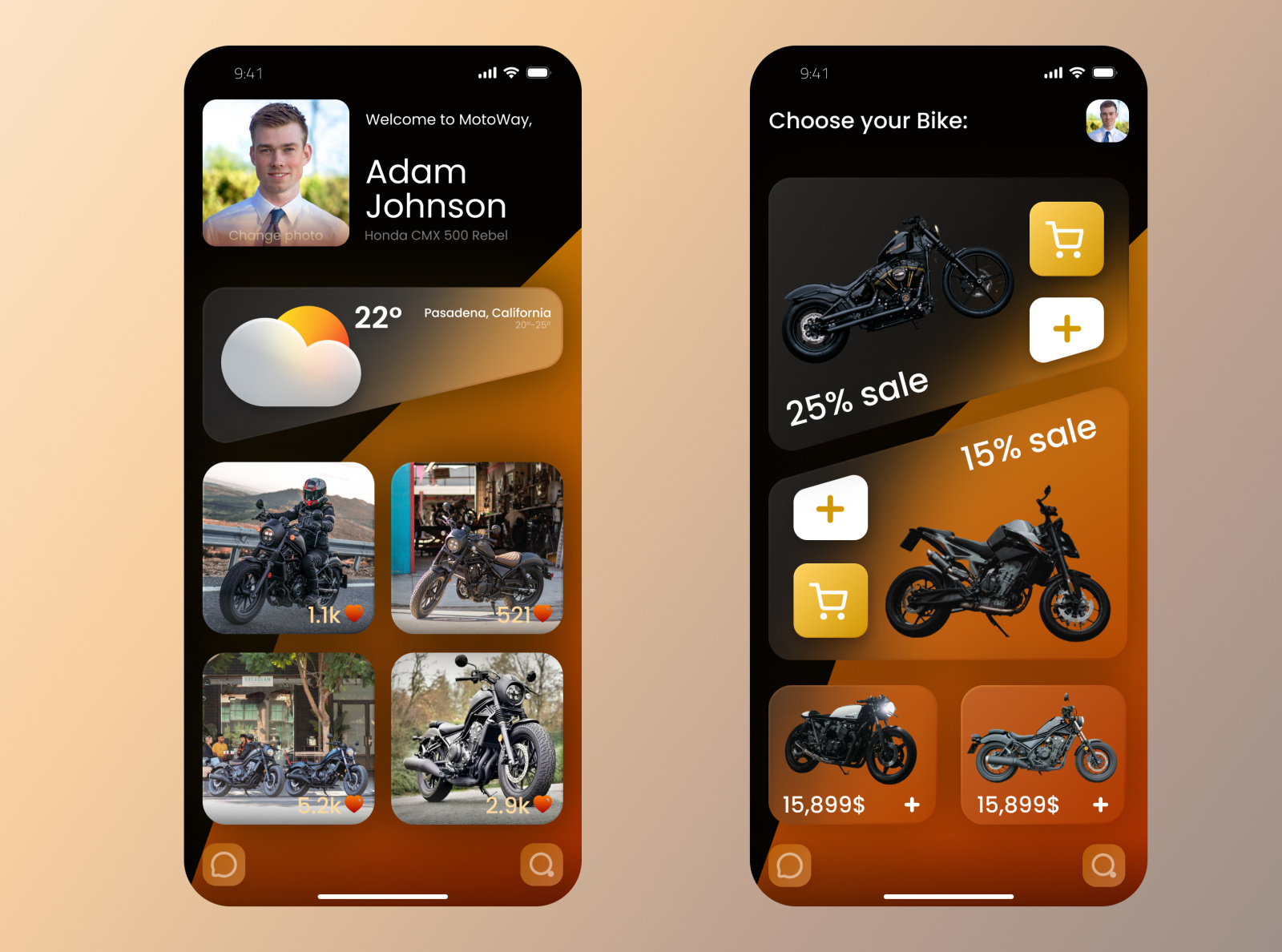 MotoWay - concept app for Motorcycle shopping + MotoClub by Timur ...