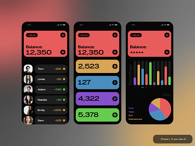 Balance application UI concept