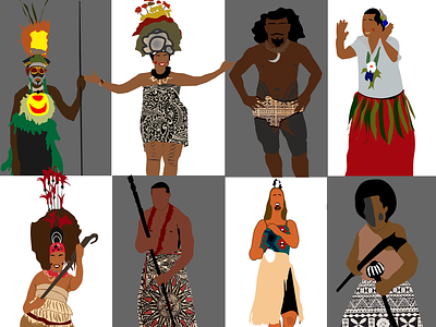 Pacific Islanders - Haus of Hanisi art artwork commissioned graphic design illustration t-shirt
