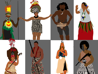 Pacific Islanders - Haus of Hanisi art artwork commissioned graphic design illustration t shirt
