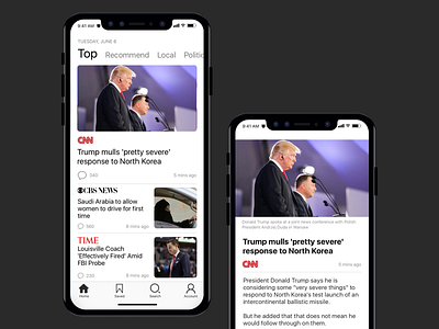 Newsfeed app - iPhone X daily ui feed iphone x news reader rss