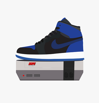 NES x AJ1 design flat illustration vector