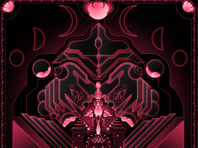 Cyberpunk Poster art art deco cyberpunk deco effects graphic design illustration poster red