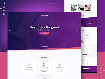 Discover Media - Creative One Page PSD Template clean corporate creative creative agency design flat multipurpose photography photoshop portfolio