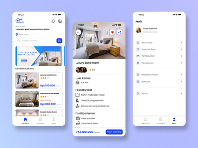 Kos Bu Karim - Booking Mobile App aplikasi kos app desain kos desain kost design kost app ui