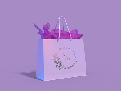 Minimalist Boutique Bag Design boutique branding design graphic design packaging shopping bag