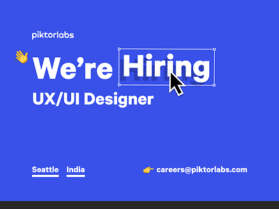 Now Hiring UX/UI Designer design designer hiring india seattle ui ui design visual design