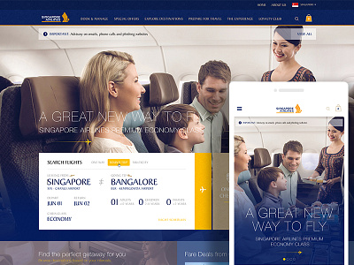 Airline Concept airline flight booking mobile design responsive singapore airlines