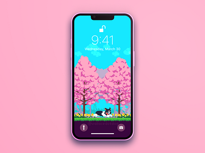 Spring Wallpaper 2022 8bit corgi cute dog kawaii pixel art pixelart wallpaper