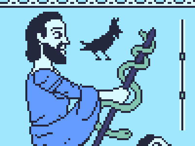 Asclepius mythology pixel art pixelart