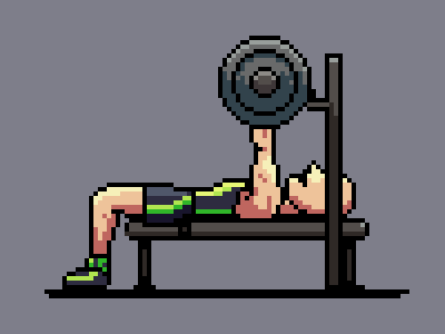 Bench Press bench press pixel art pixelart weight weightlifting