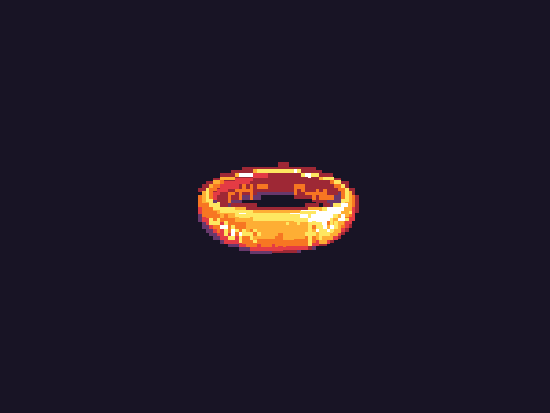 The One Ring animation lord of the rings lordoftherings lotr pixel art pixel dailies pixelart ring spinning