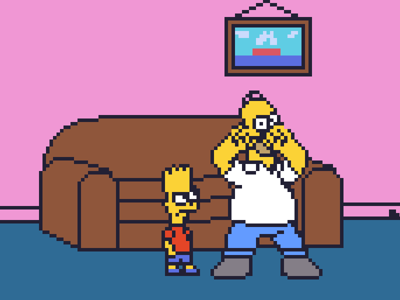 Bart and Homer animation bart homer pixel pixel art pixel dailies pixel dailies pixelart simpsons the simpsons