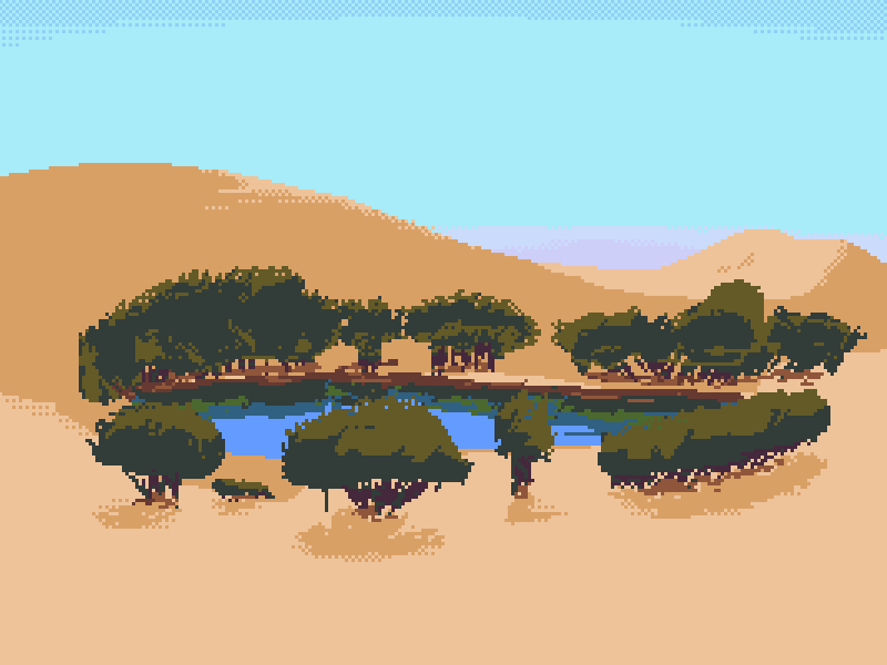 Oasis animation desert oasis pixel pixel art pixel dailies pixel dailies