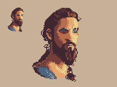 Khal Drogo game of thrones got pixel pixel art pixelart portrait portraits